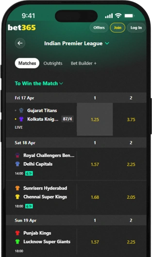 Bet365 Mobile App.