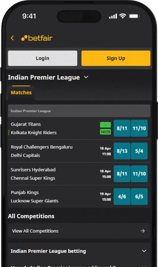 BetFair Mobile App.